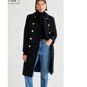 J. Crew Black Warwick Double-Breasted Wool Coat